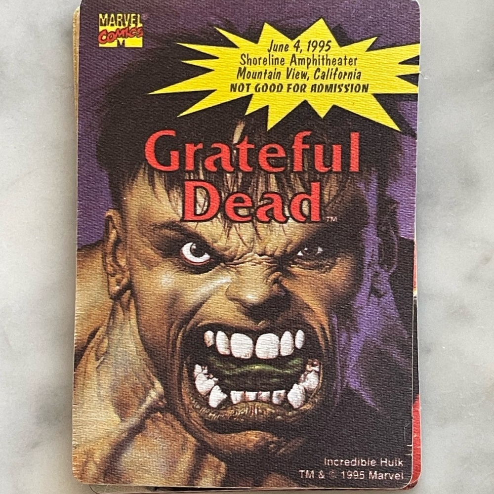 Original Grateful Dead Backstage Pass - Marvel Series The Hulk 6/4/95